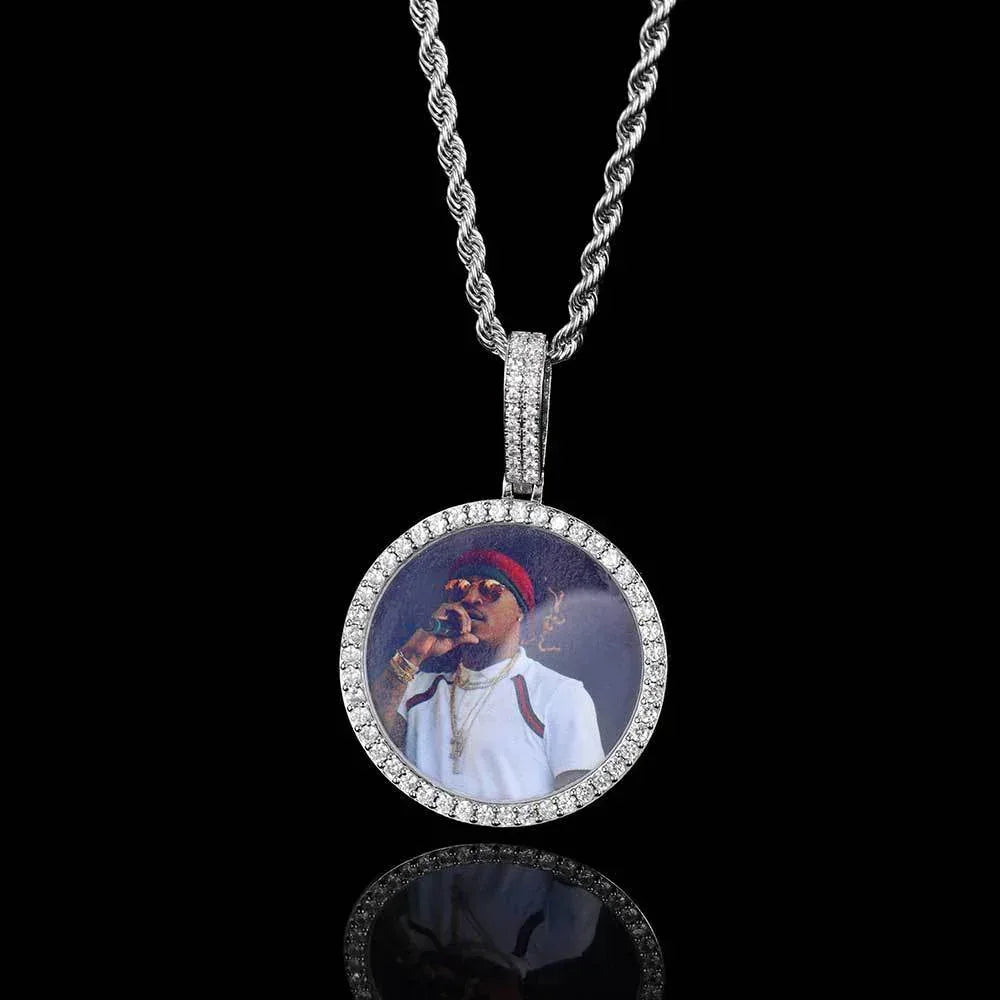 Custom Photo Pendant DIY Necklace with Full Frame for Men | Caratix Jewelry - CaratixJewelry